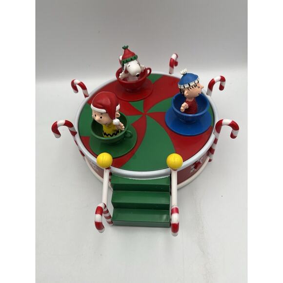 Gemmy Peanuts Gang Spinning Teacups Musical Carousel 10 Christmas - *NOT Work* - Picture 6 of 9